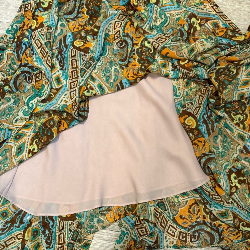 Newsworthy Vintage Y2K Multicolored Fairy Boho Flowy Women's Midi Skirt - Picture 5 of 10